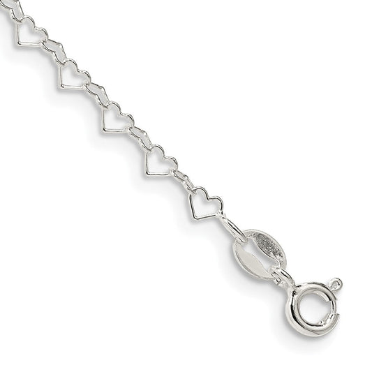 Sterling Silver 3.5mm Fancy Heart Link Chain QFC81-8