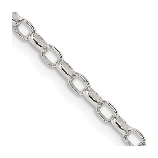 Sterling Silver 2.5mm Oval Fancy Rolo ChainQFC85