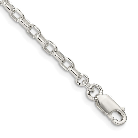 Sterling Silver 3.2mm Oval Fancy Rolo Chain QFC86-8