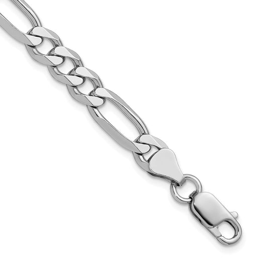 Sterling Silver Rhodium-plated 6.5mm Figaro Chain QFG180R-8
