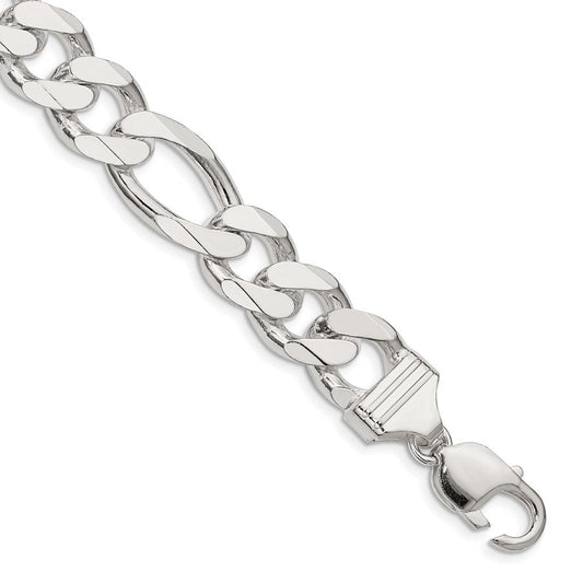 Sterling Silver 13.5mm Figaro Chain QFG350-8