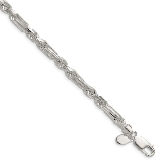 Sterling Silver 4.75mm D/C Figarope Chain QFGR090-8