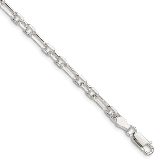 Sterling Silver D/C 4.5mm 3 Short Plus 1 Long Cable Link Chain QFL120-8