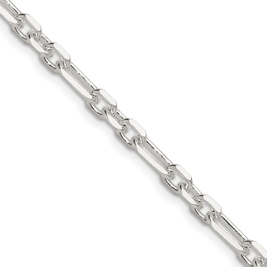 Sterling Silver D/C 4.5mm 3 Short Plus 1 Long Cable Link ChainQFL120