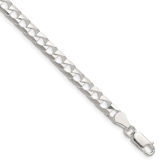 Sterling Silver 5mm D/C Square Curb Chain QFOC180-8
