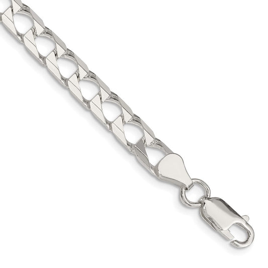 Sterling Silver 6.25mm D/C Square Curb Chain QFOC220-8