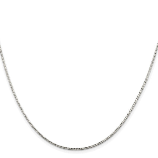 Sterling Silver Rhodium-plated 1.45mm Diamond-cut Round Franco Chain w/4inQFR150R