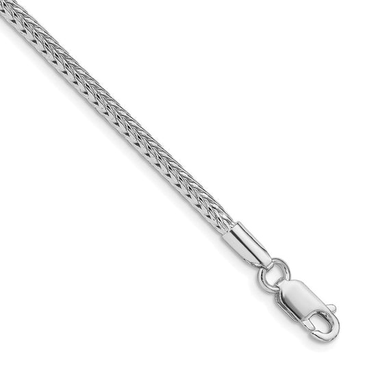 Sterling Silver Rhodium-plated 2.5mm Diamond-cut Round Franco Chain QFR250R-8