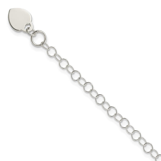 Sterling Silver Heart Charm Childs Bracelet QG1450-6