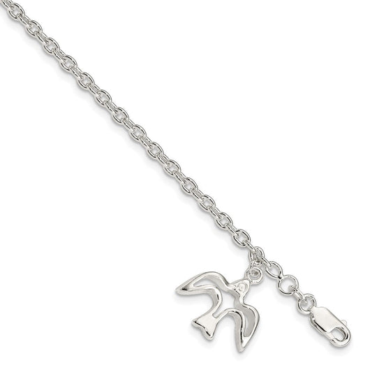 Sterling Silver Dove Charm Bracelet QG1552-7