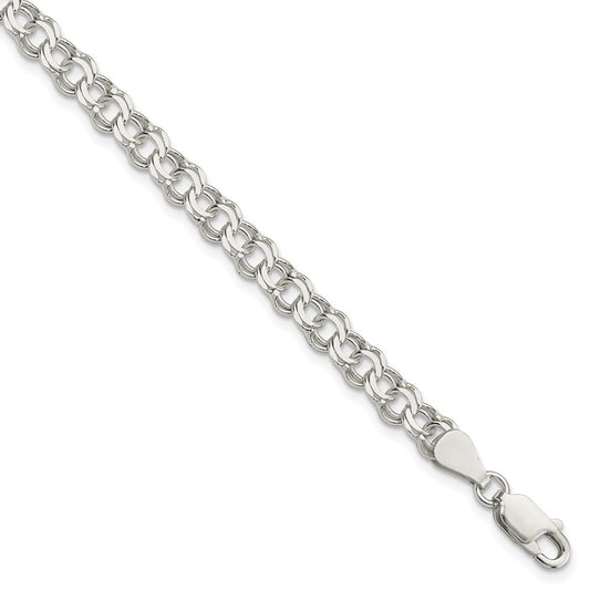 Sterling Silver 5.5mm Double Link Charm Bracelet QG2203-7
