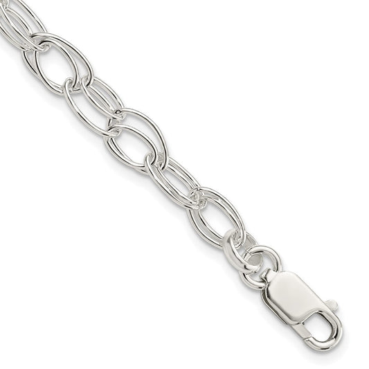 Sterling Silver 6mm Double Link Bracelet QG2220-7.5