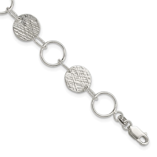 Sterling Silver Fancy Circle Bracelet QG2341-7.5