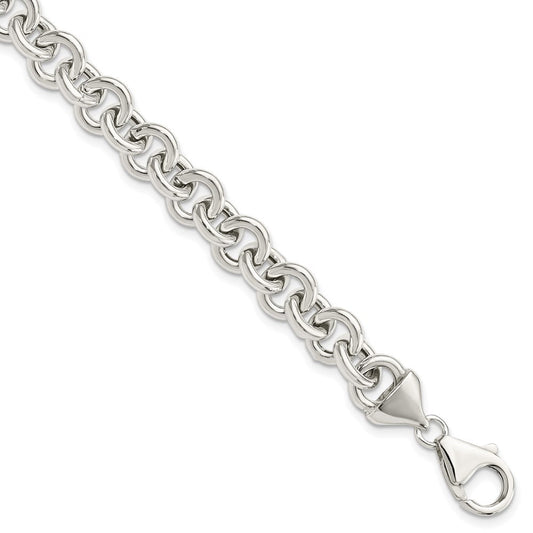 Sterling Silver Polished Fancy Link Bracelet QG3019-7.75