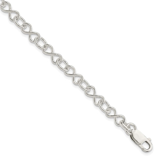 Sterling Silver Polished Fancy Link Bracelet QG3025-7.5