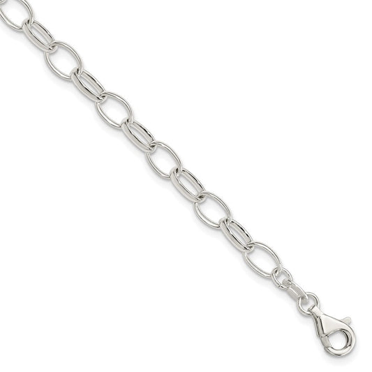 Sterling Silver Polished Fancy Link Bracelet QG3076-7.5