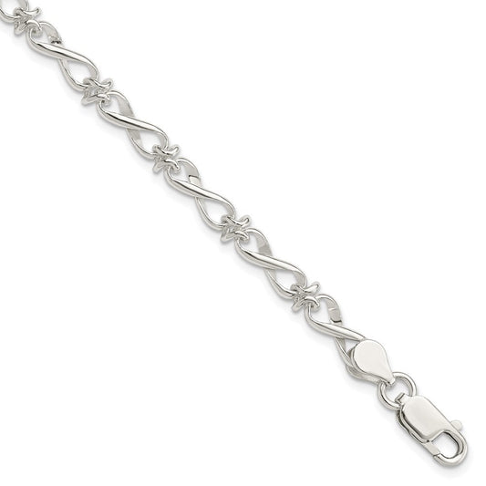 Sterling Silver Polished Fancy Link Bracelet QG3232-7.5