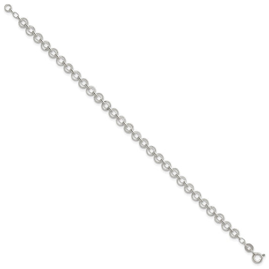 Sterling Silver 5mm Fancy Link Bracelet QG3245-7.25