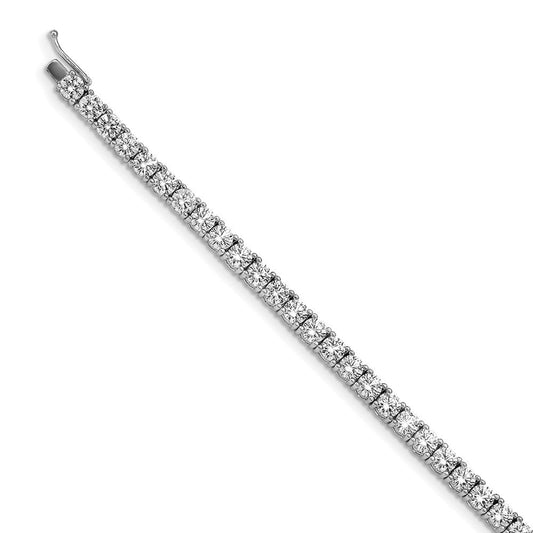 Sterling Shimmer Sterling Silver Rhodium-plated 7 inch 41 Stone CZ Bracelet QG3497-7