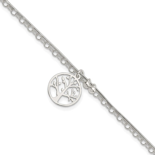 Sterling Silver Polished 2-strand Tree 7.5in Bracelet QG4235-7.5