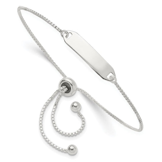 Sterling Silver Polished Bar Adjustable Bracelet QG4763