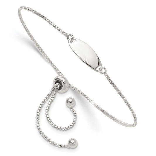 Sterling Silver Polished Bar Adjustable Bracelet QG4764