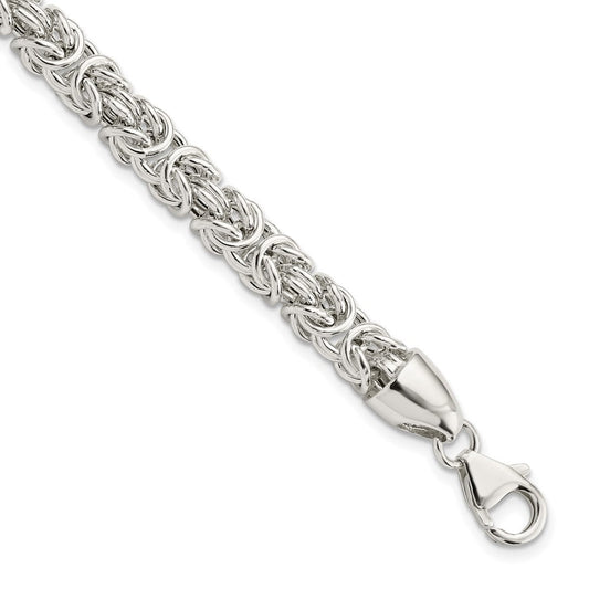 Sterling Silver Polished Byzantine 8.5 inch Bracelet QG5872-8.5