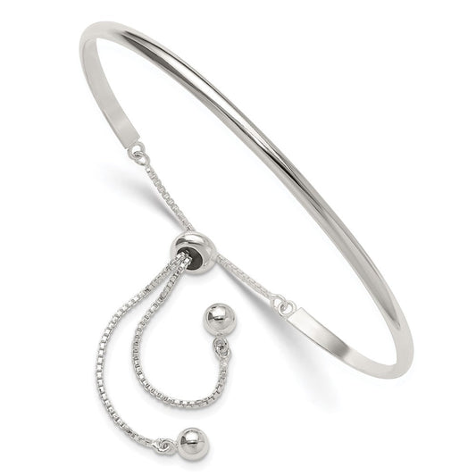 Sterling Silver Polished Bar Adjustable Bracelet QG6261