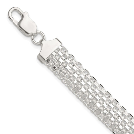 Sterling Silver Polished 11.5mm Bismark 7in Bracelet QG6411-7