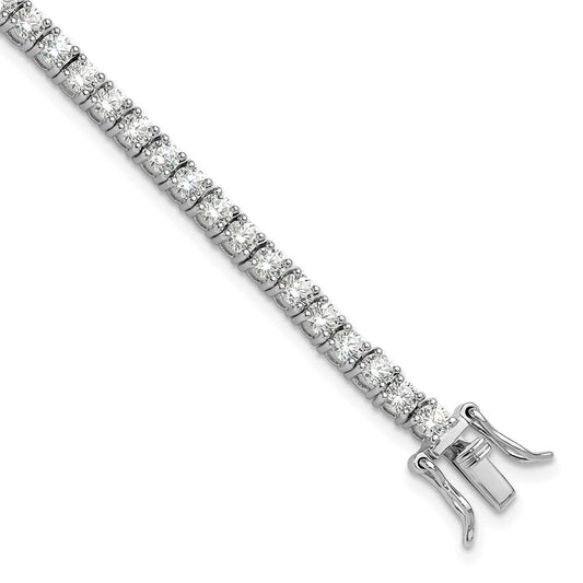 Sterling Silver Rhodium-plated Polished CZ Tennis Bracelet QG6431-7.25