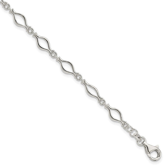 Sterling Silver 5mm Fancy Link Bracelet QG667-7.25