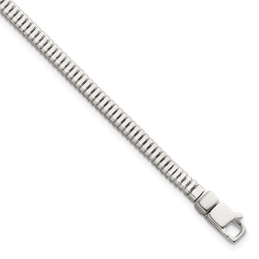 Sterling Silver Polished Fancy 3.5mm Square Snake Link 8 Inch Bracelet QG6793-8