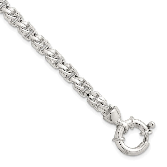Sterling Silver Polished 5.65mm Fancy Link 7.5 Inch Bracelet QG6794-7.5