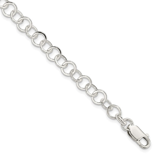 Sterling Silver 7.5inch Fancy Link Bracelet QH211-7.5