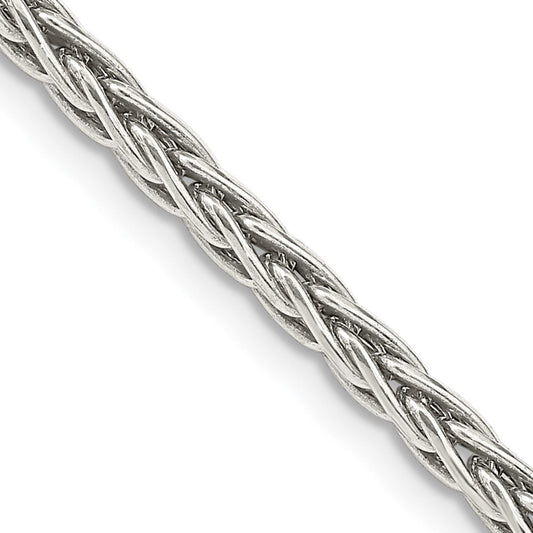 Sterling Silver Antiqued 3.25mm Solid Square Spiga ChainQH369