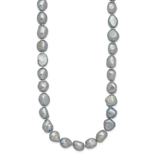 9-11mm Grey Baroque Freshwater Cultured Pearl Endless 64 inch Necklace QH5320G