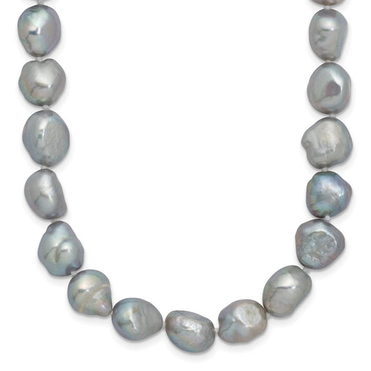 9-11mm Grey Baroque Freshwater Cultured Pearl Endless 64 inch Necklace QH5320G