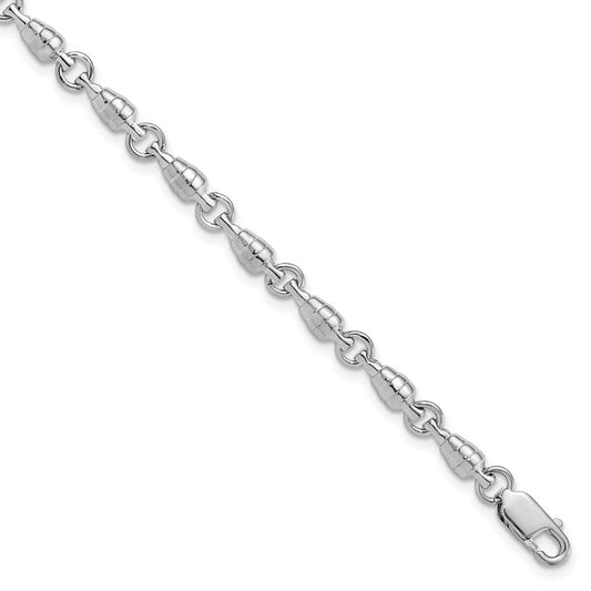 De-Ani Sterling Silver Rhodium-plated Polished Swivel Link Bracelet QH5610-7.5
