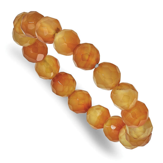 Carnelian 10mm Beaded Stretch Bracelet QH5730