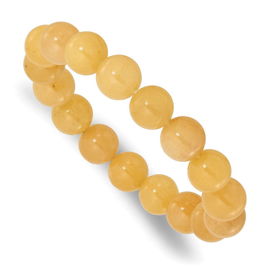 Yellow Quartz 10.00mm Beaded Stretch Bracelet QH5732