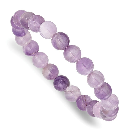 Amethyst 8.50mm Beaded Stretch Bracelet QH5736