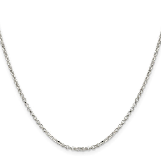 Sterling Silver 2.2mm Diamond-cut Cable Chain w/2in ext.QHC035