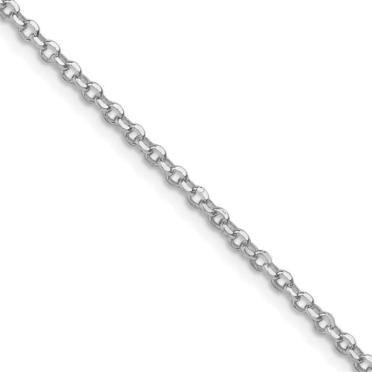 Sterling Silver Rhodium-plated 2.2mm Diamond-cut Cable ChainQHC035R