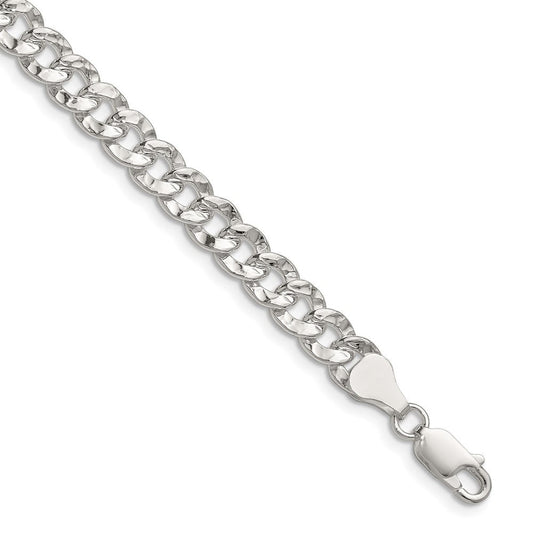 Sterling Silver 6.35mm Hammered Curb Chain QHCB150-8