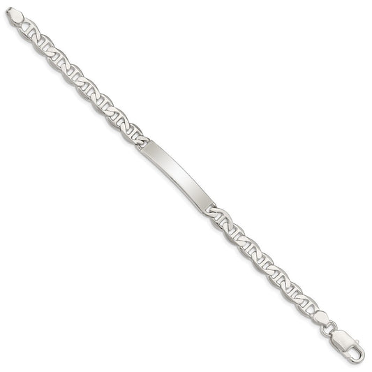 Sterling Silver Engraveable Anchor Link ID Bracelet QID140-7