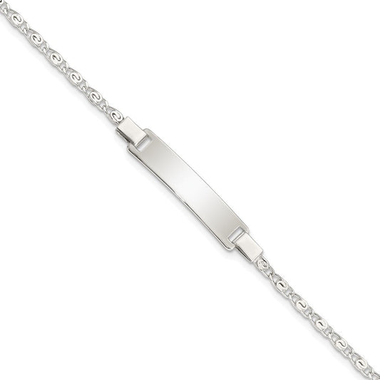 Sterling Silver Polished Engraveable Children's ID Bracelet QID176-6