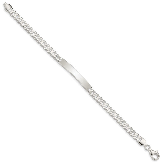 Sterling Silver Curb Link ID Bracelet QID197-7.5