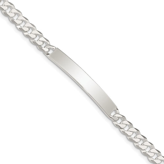 Sterling Silver Curb Link ID Bracelet QID197-7.5
