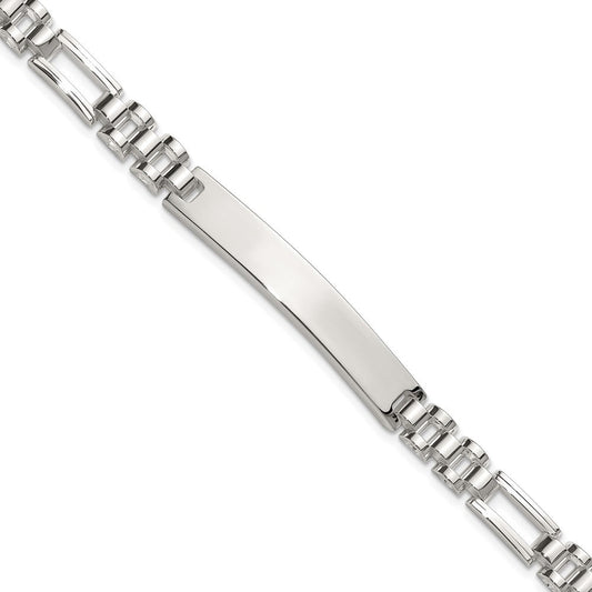 Sterling Silver Polished 6.5mm Fancy Link 7.75 inch ID Bracelet QID263-7.75