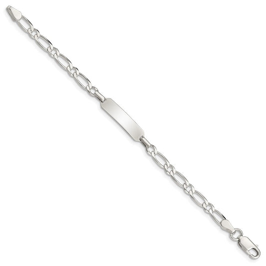 Sterling Silver 6inch Polished Engraveable Childrens ID Bracelet QID61-5.5
